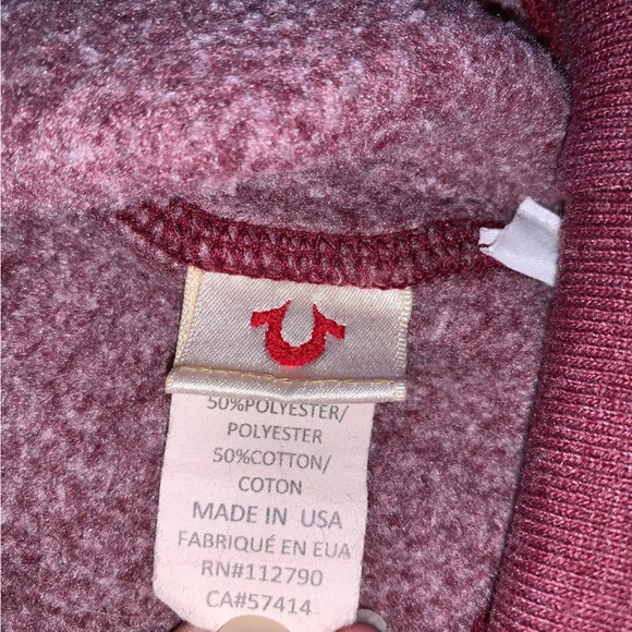 True Religion Logo Hoodie Heather Burgundy - Picture 13 of 13